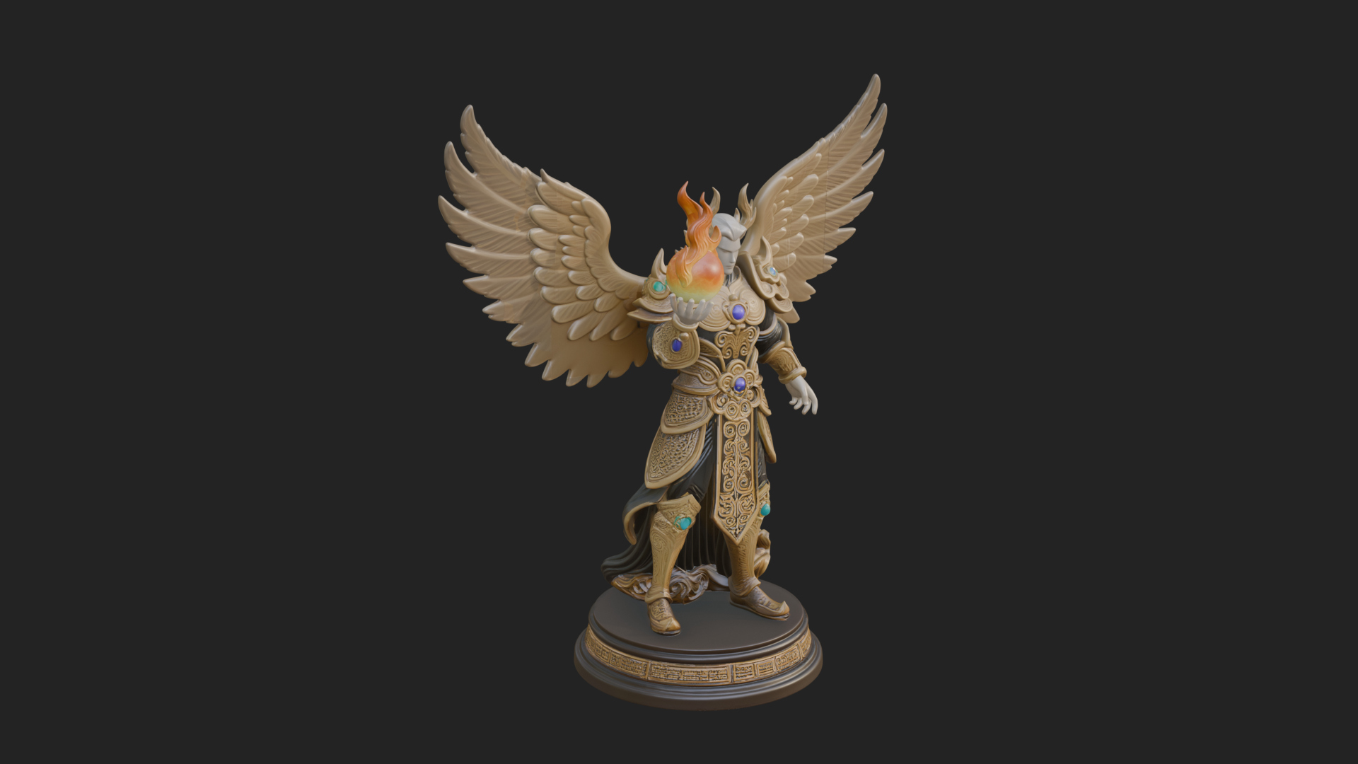 Archangel Michael Warrior Statue Design 32 3D Print Model 3D Model