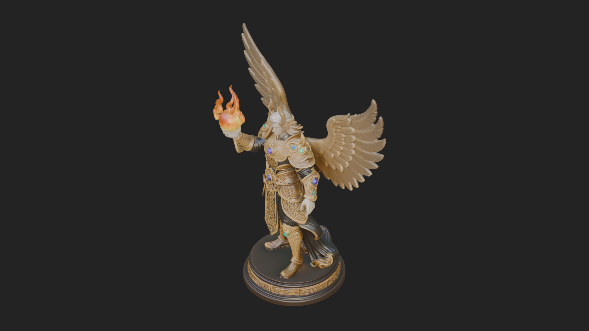 Archangel Michael Warrior Statue Design 32 3D Print Model 3D Model