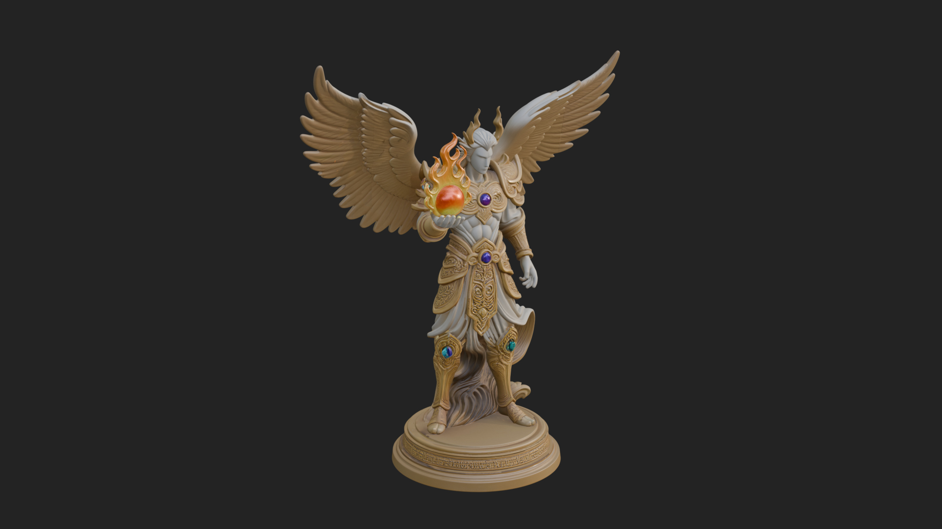 Archangel Michael Warrior Statue Design 33 3D Print Model 3D Model