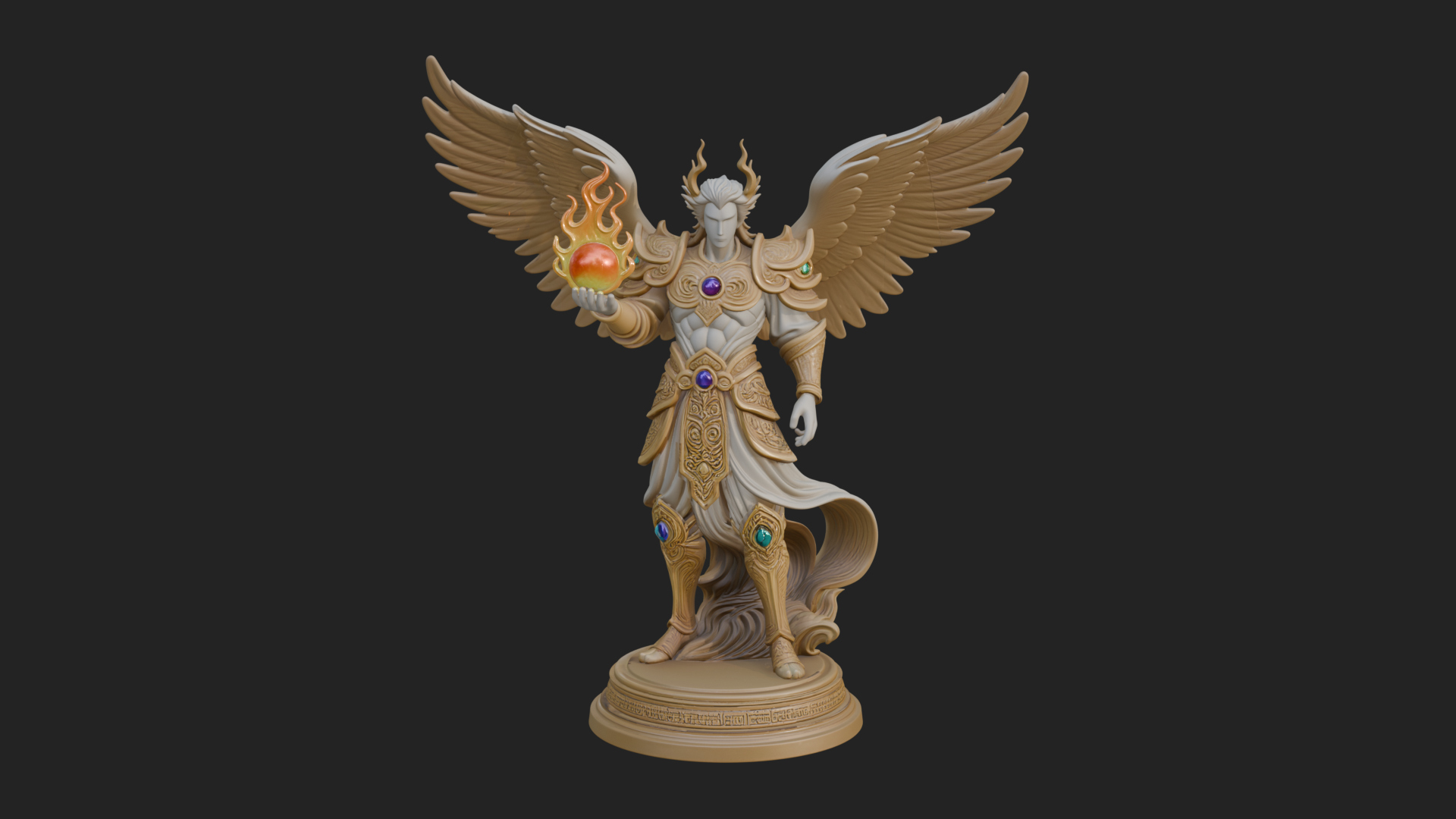 Archangel Michael Warrior Statue Design 33 3D Print Model 3D Model