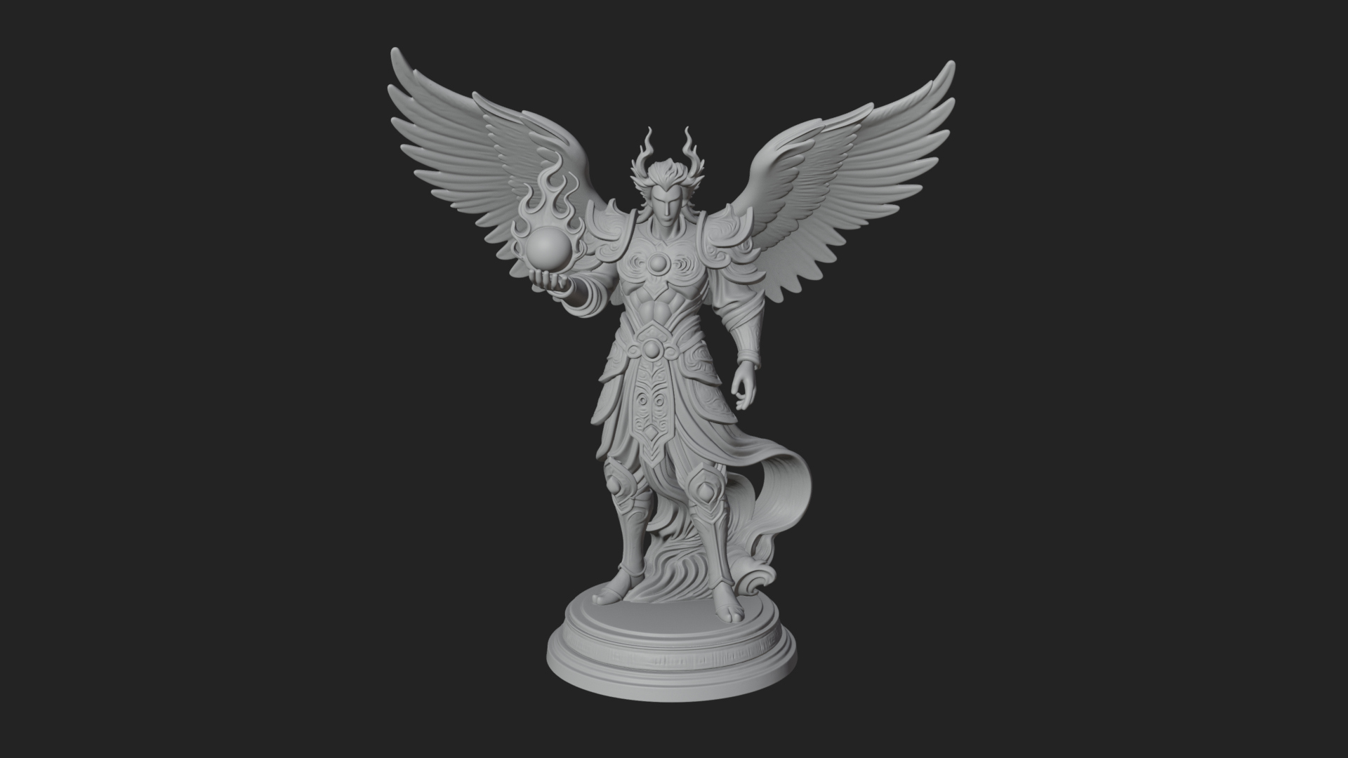 Archangel Michael Warrior Statue Design 33 3D Print Model 3D Model