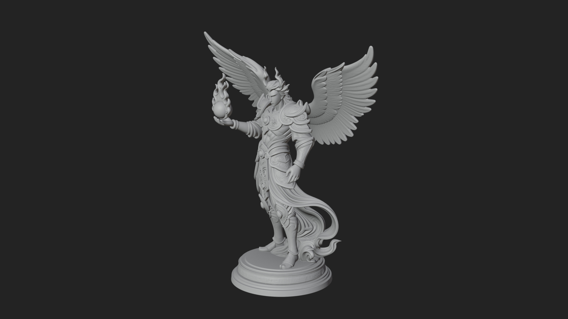 Archangel Michael Warrior Statue Design 33 3D Print Model 3D Model