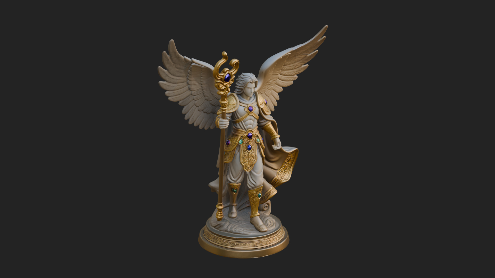 Archangel Michael Warrior Statue Design 35 3D Print Model 3D Model