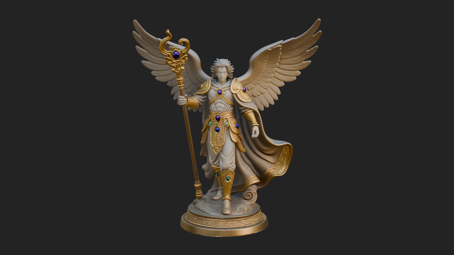 Archangel Michael Warrior Statue Design 35 3D Print Model 3D Model