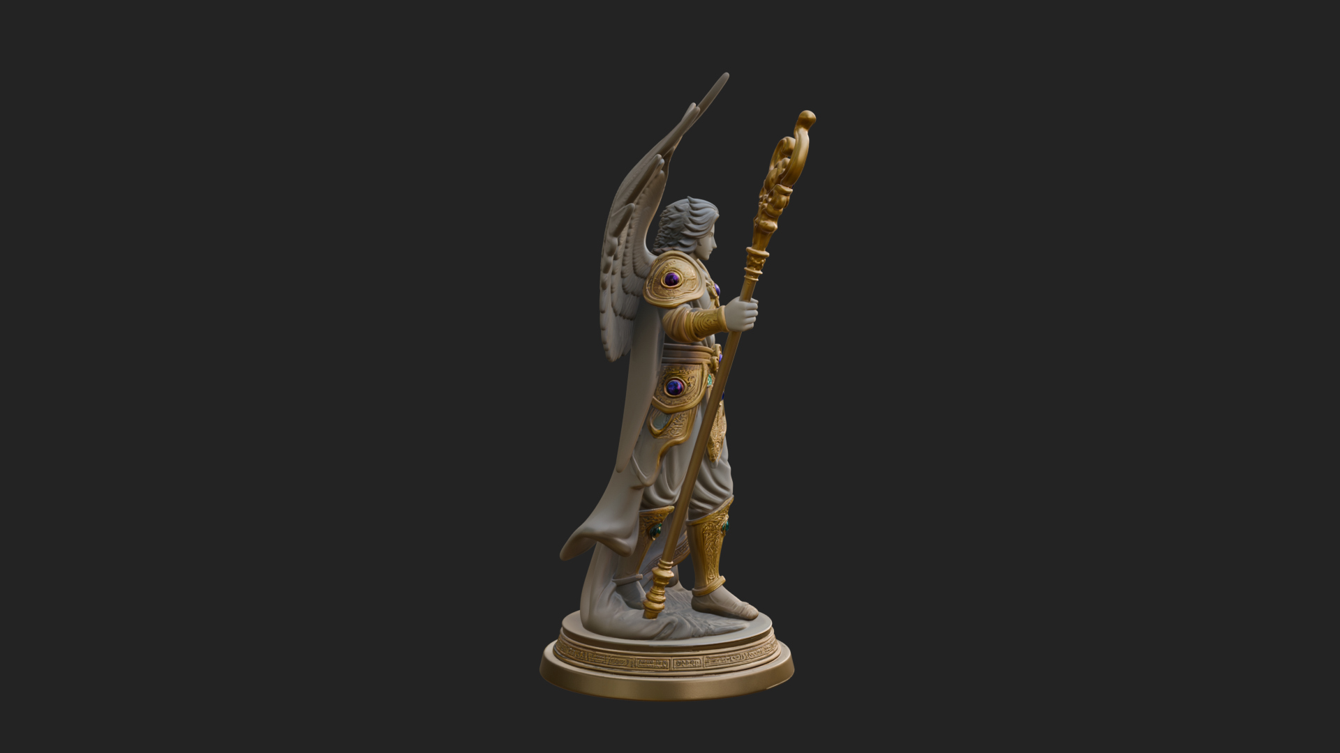 Archangel Michael Warrior Statue Design 35 3D Print Model 3D Model