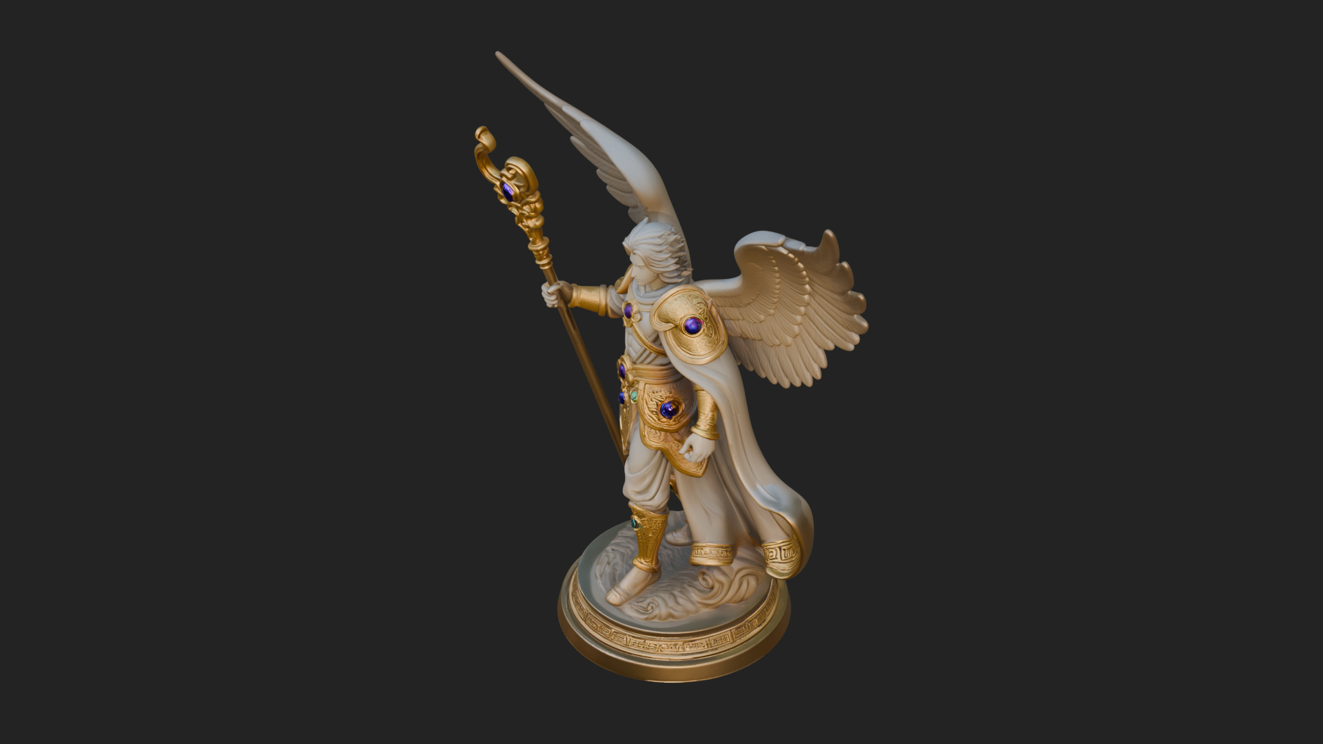 Archangel Michael Warrior Statue Design 35 3D Print Model 3D Model