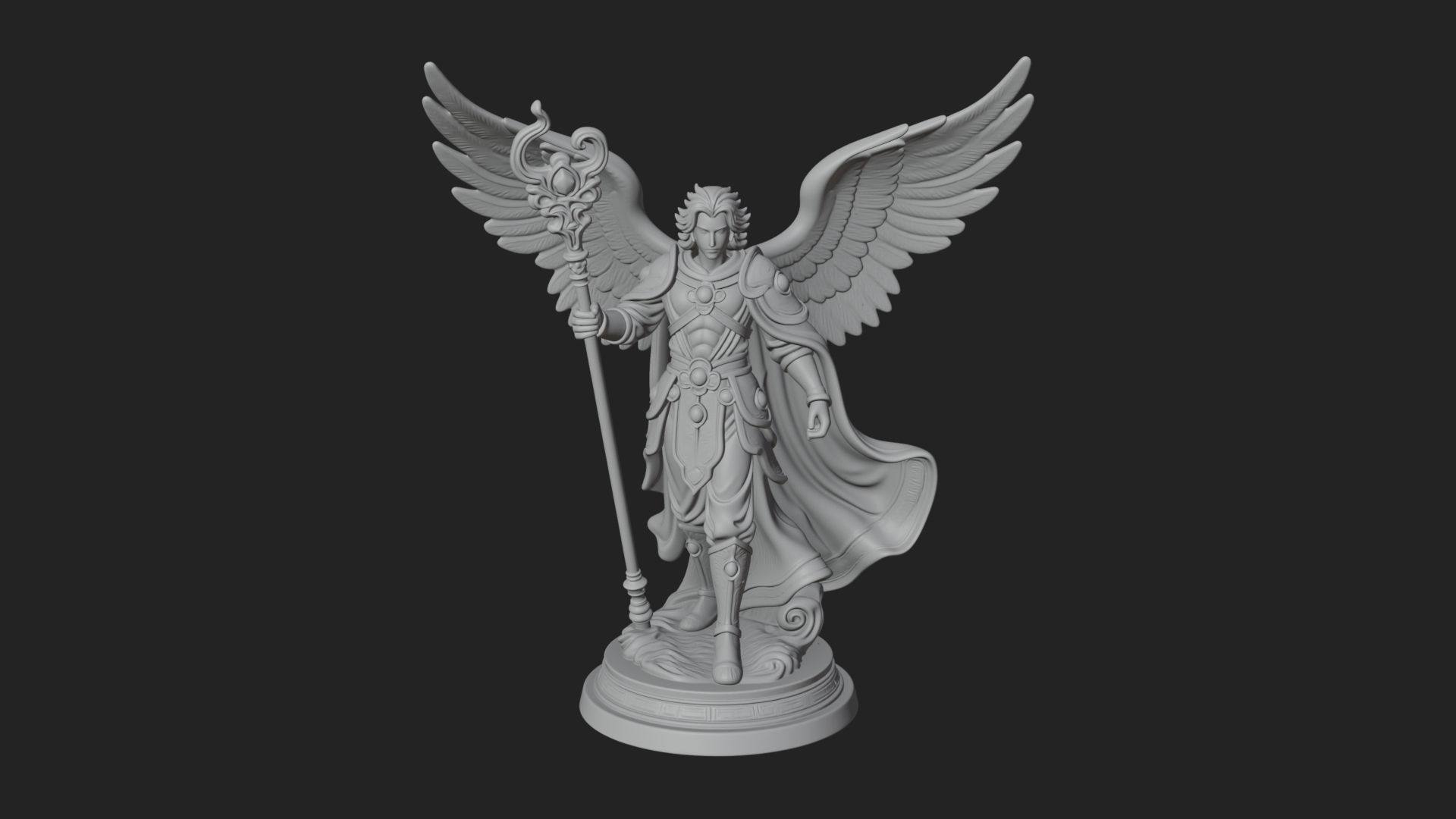 Archangel Michael Warrior Statue Design 35 3D Print Model 3D Model