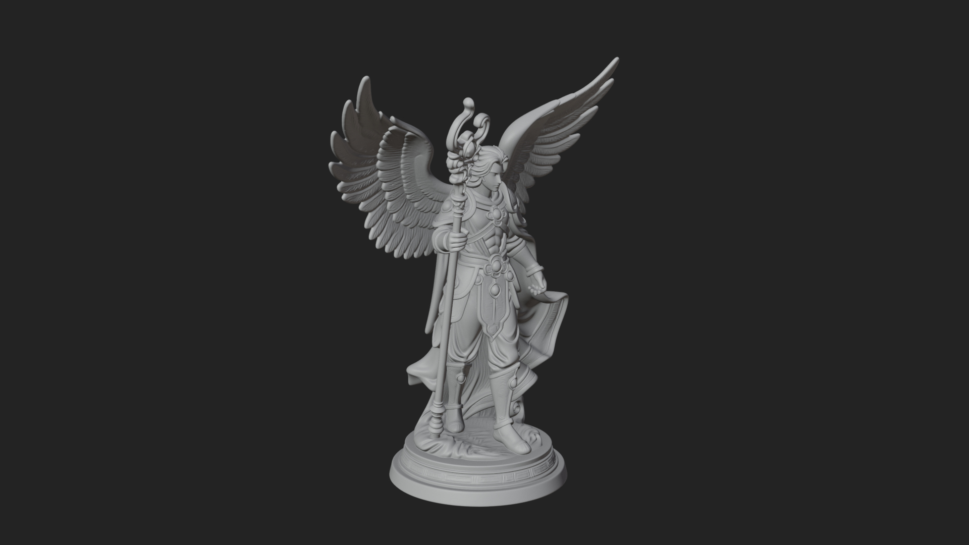 Archangel Michael Warrior Statue Design 35 3D Print Model 3D Model