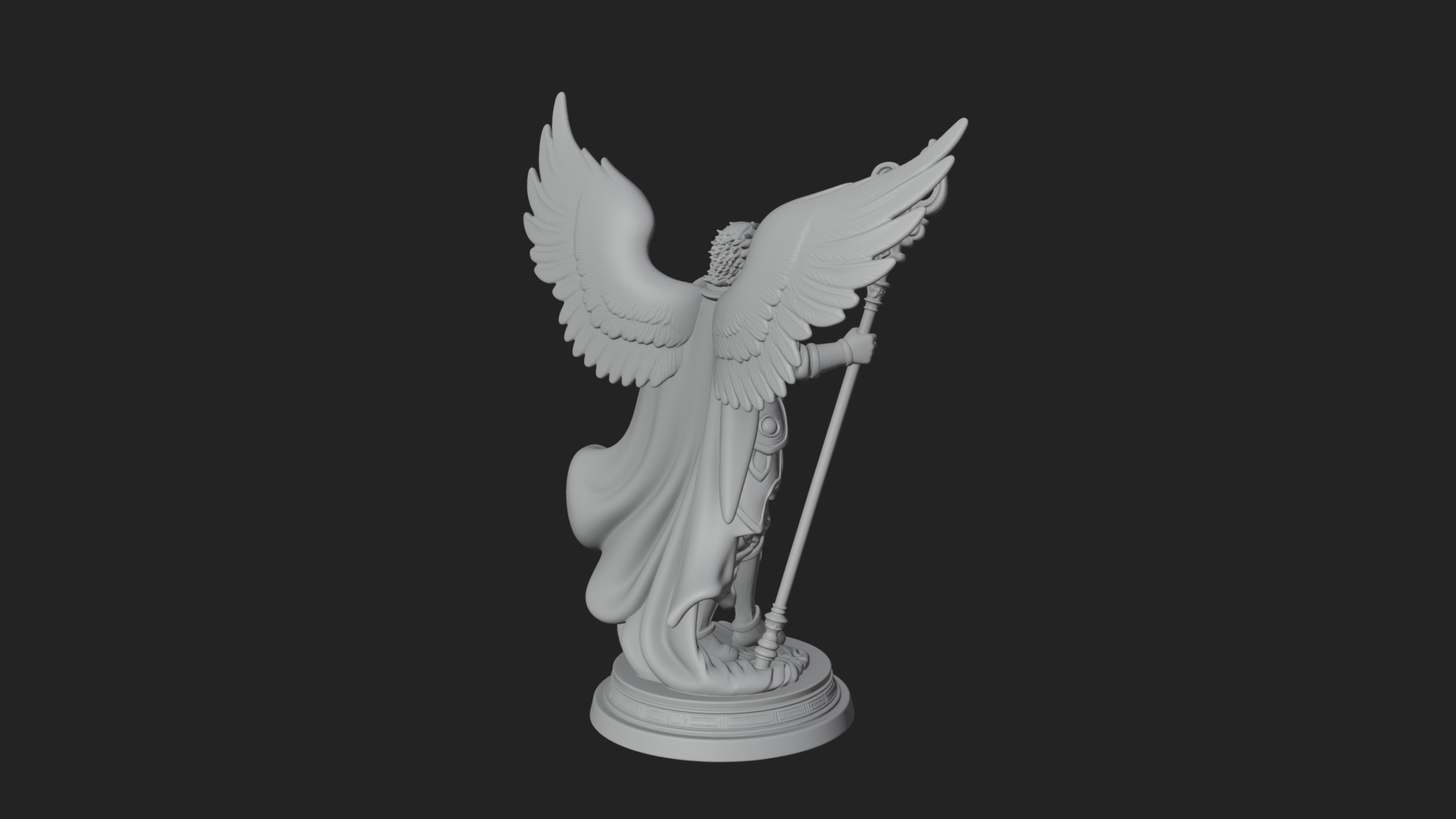 Archangel Michael Warrior Statue Design 35 3D Print Model 3D Model