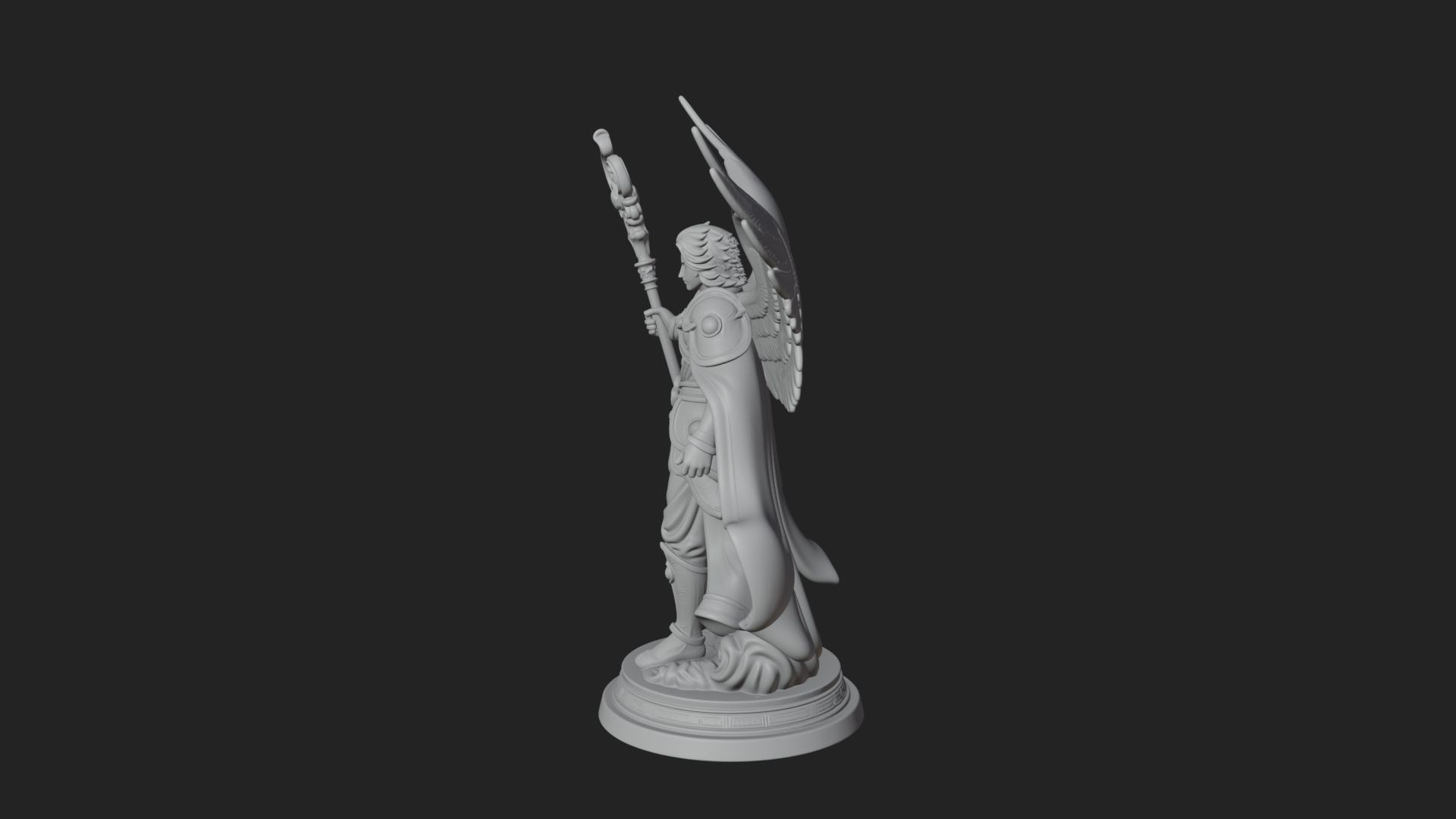 Archangel Michael Warrior Statue Design 35 3D Print Model 3D Model