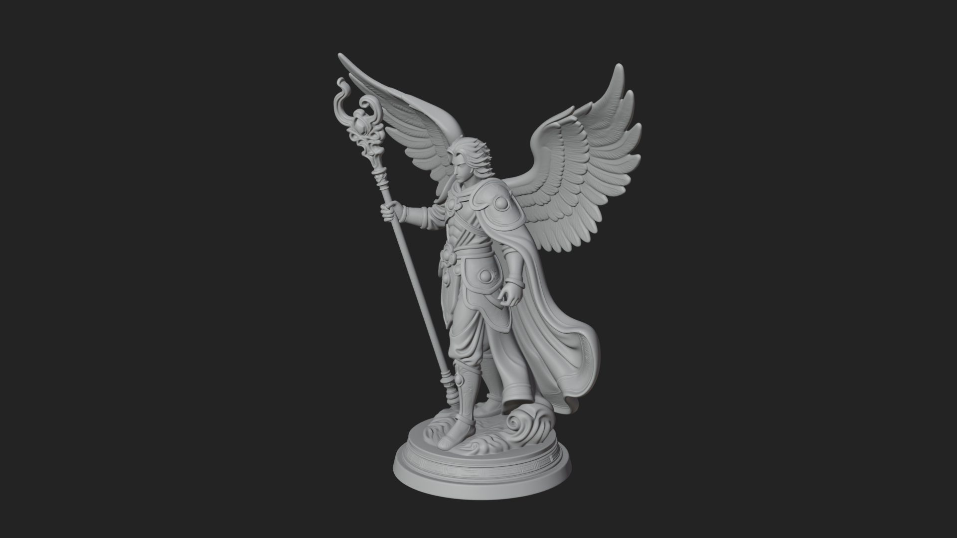 Archangel Michael Warrior Statue Design 35 3D Print Model 3D Model