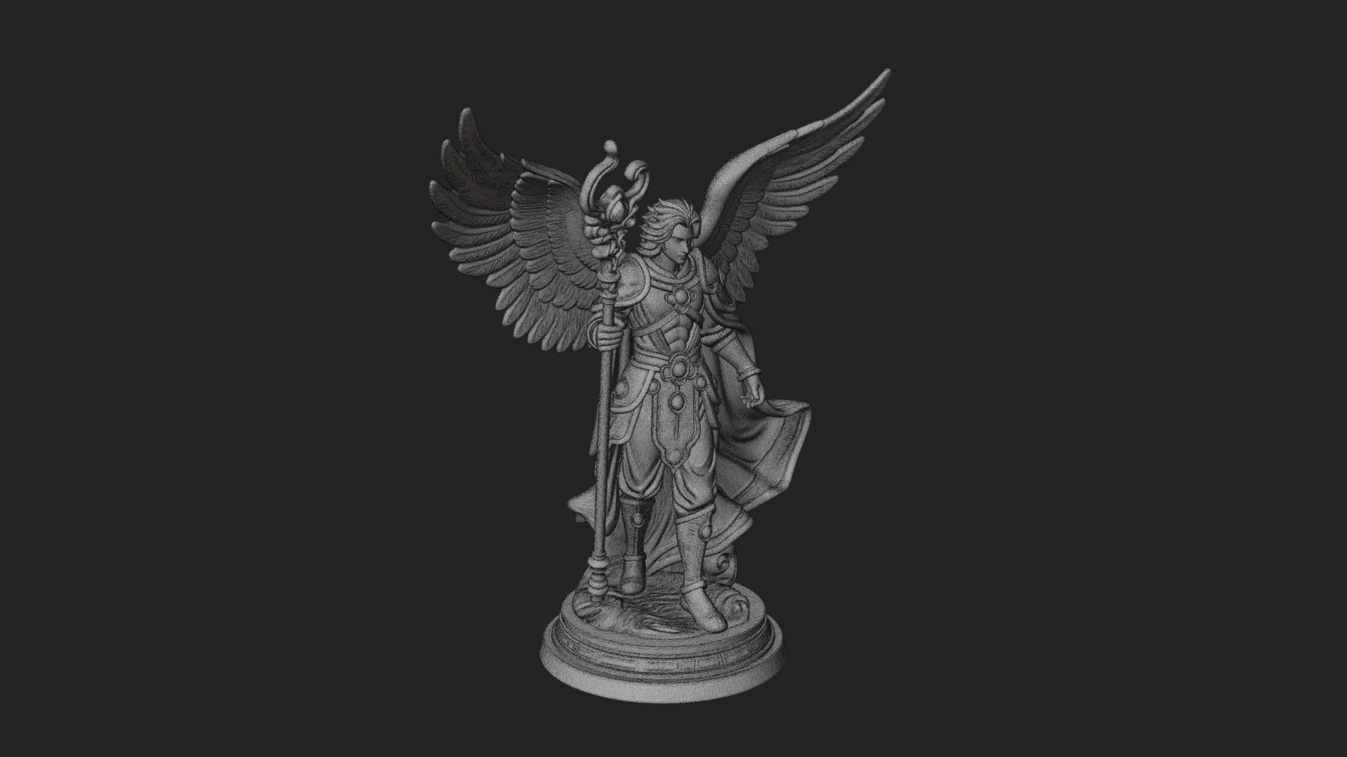Archangel Michael Warrior Statue Design 35 3D Print Model 3D Model