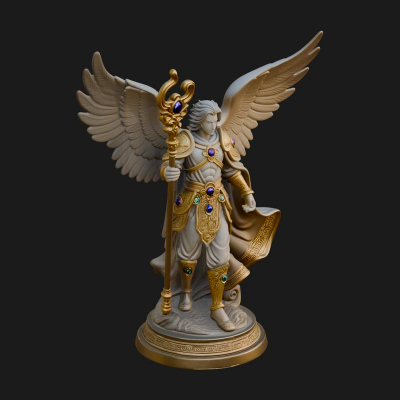 Archangel Michael Warrior Statue Design 35 3D Print Model