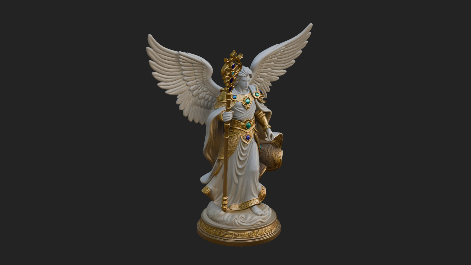 Archangel Michael Warrior Statue Design 36 3D Print Model 3D Model