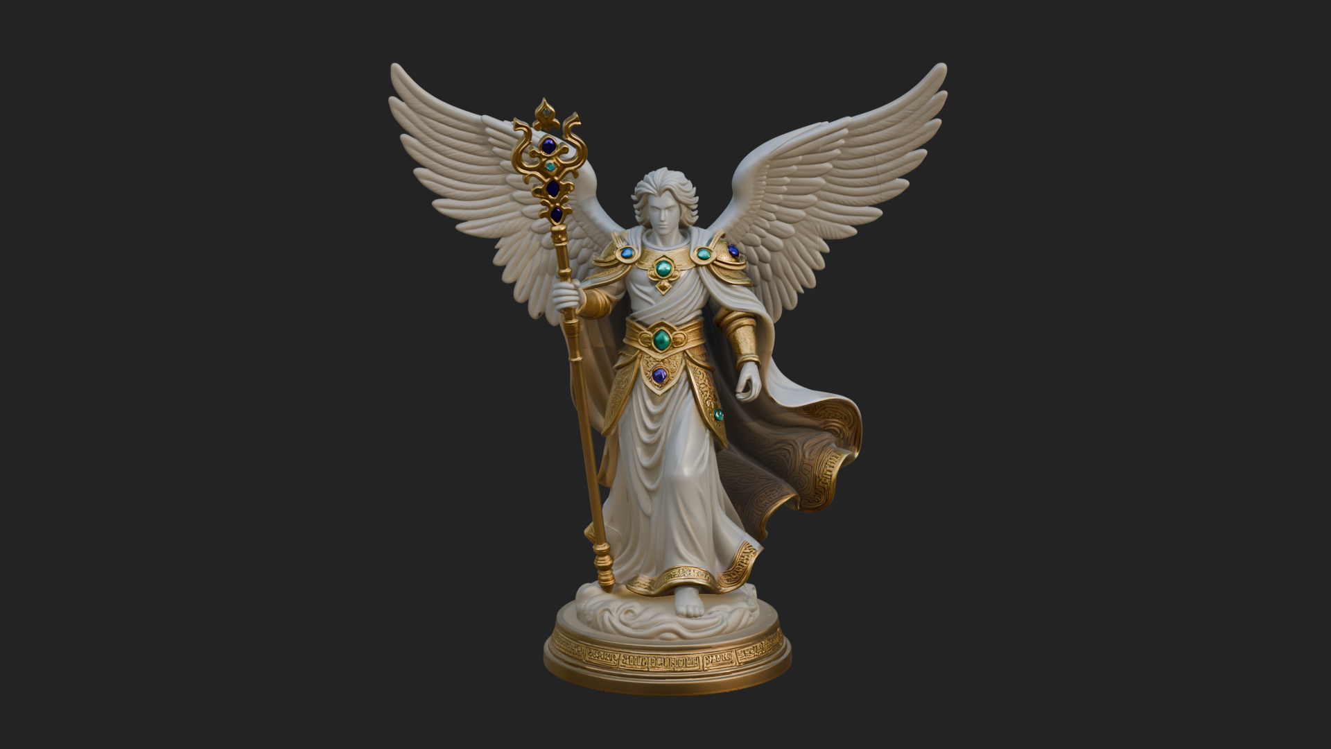 Archangel Michael Warrior Statue Design 36 3D Print Model 3D Model