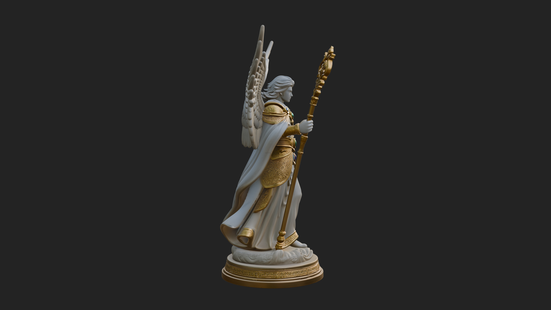 Archangel Michael Warrior Statue Design 36 3D Print Model 3D Model