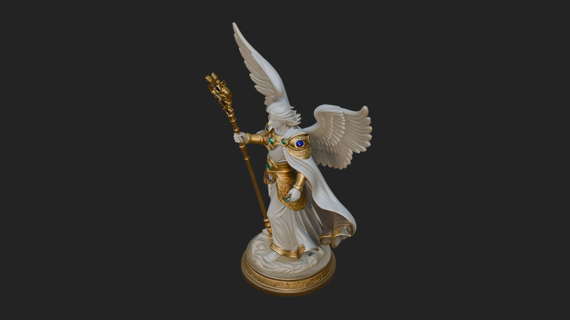 Archangel Michael Warrior Statue Design 36 3D Print Model 3D Model