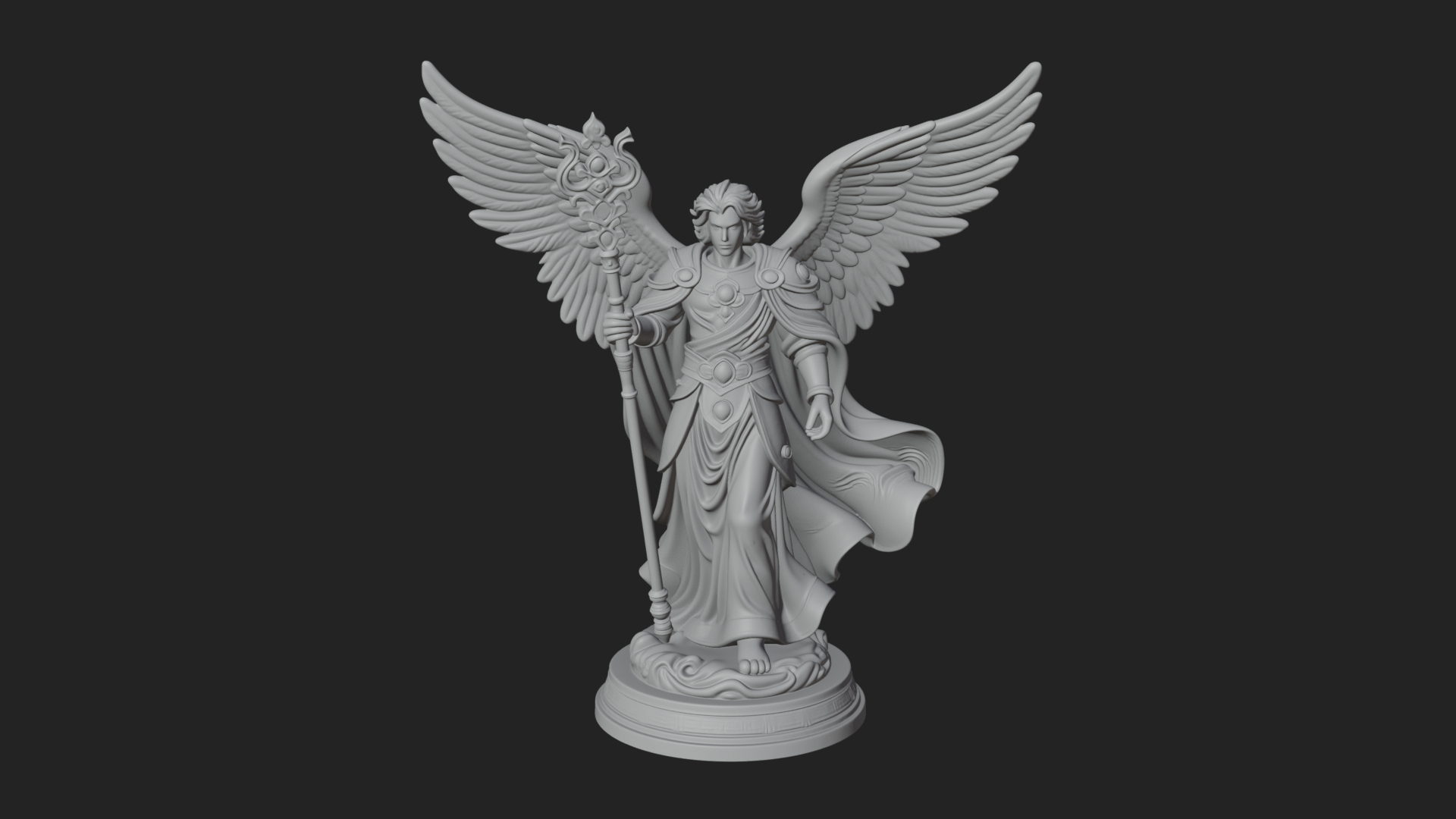 Archangel Michael Warrior Statue Design 36 3D Print Model 3D Model