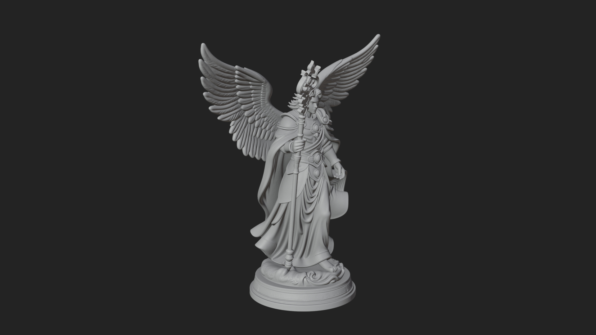Archangel Michael Warrior Statue Design 36 3D Print Model 3D Model