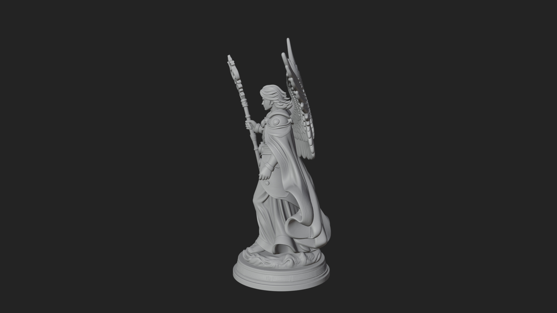 Archangel Michael Warrior Statue Design 36 3D Print Model 3D Model
