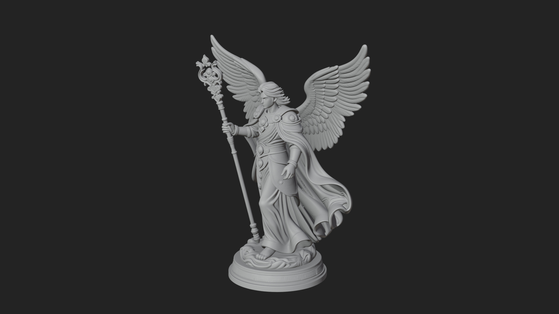 Archangel Michael Warrior Statue Design 36 3D Print Model 3D Model