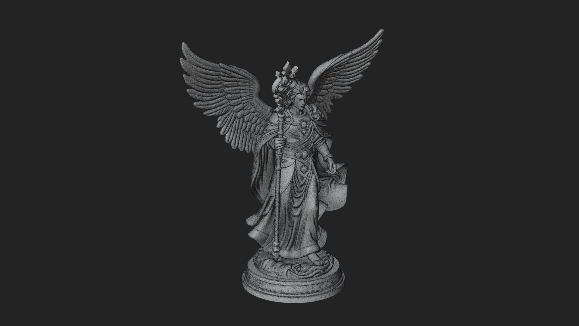 Archangel Michael Warrior Statue Design 36 3D Print Model 3D Model