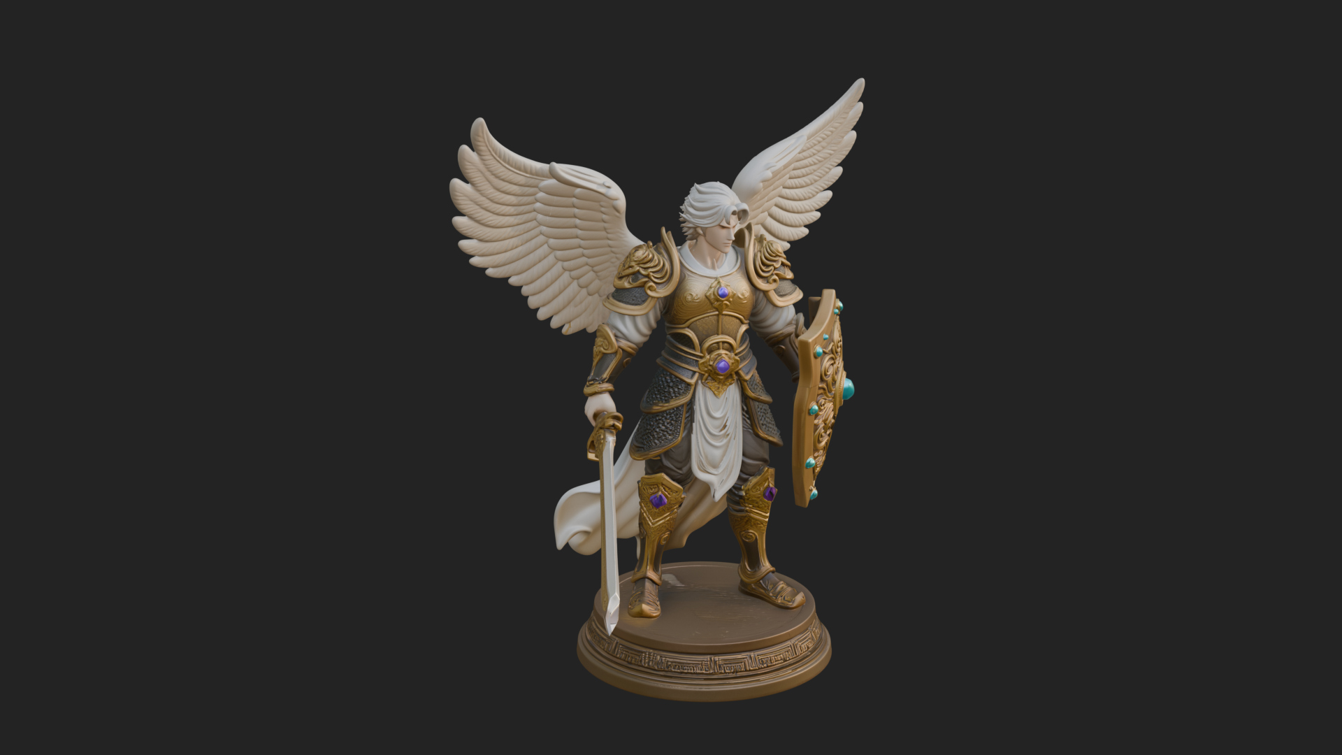 Archangel Michael Warrior Statue Design 37 3D Print Model 3D Model