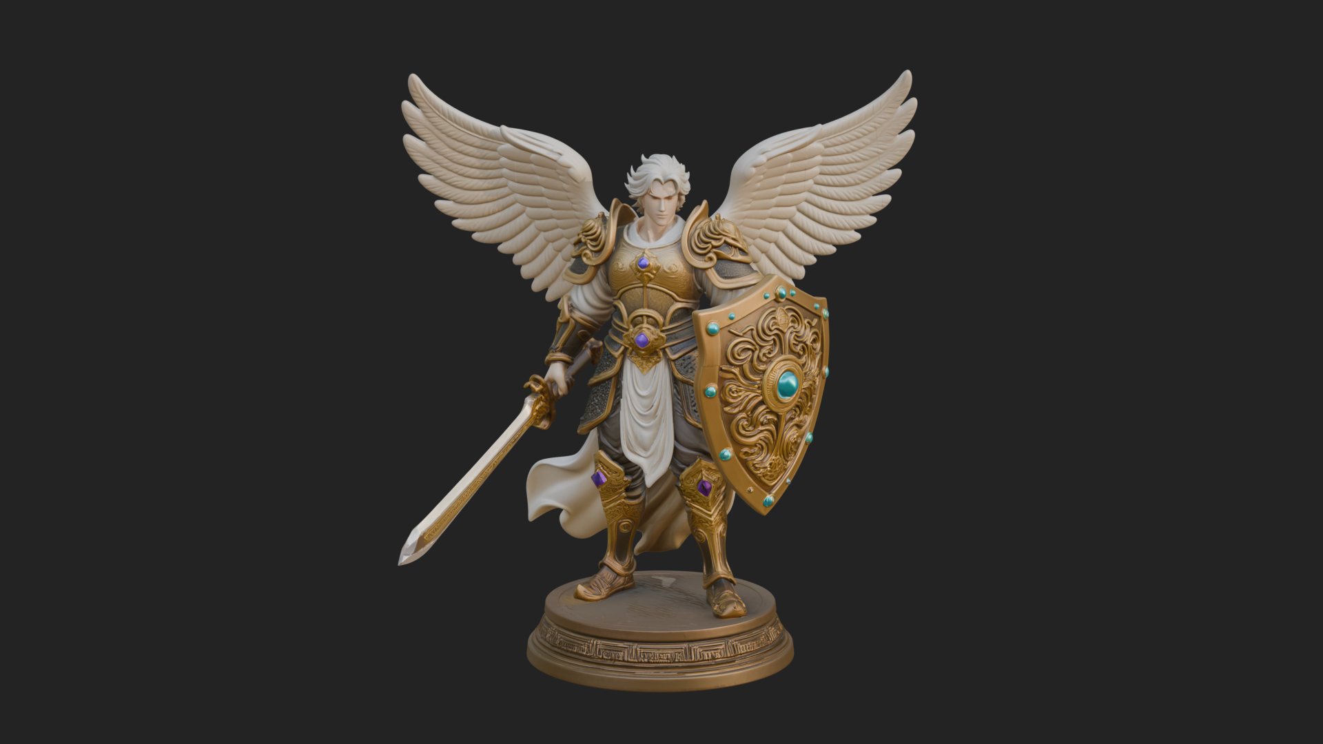 Archangel Michael Warrior Statue Design 37 3D Print Model 3D Model