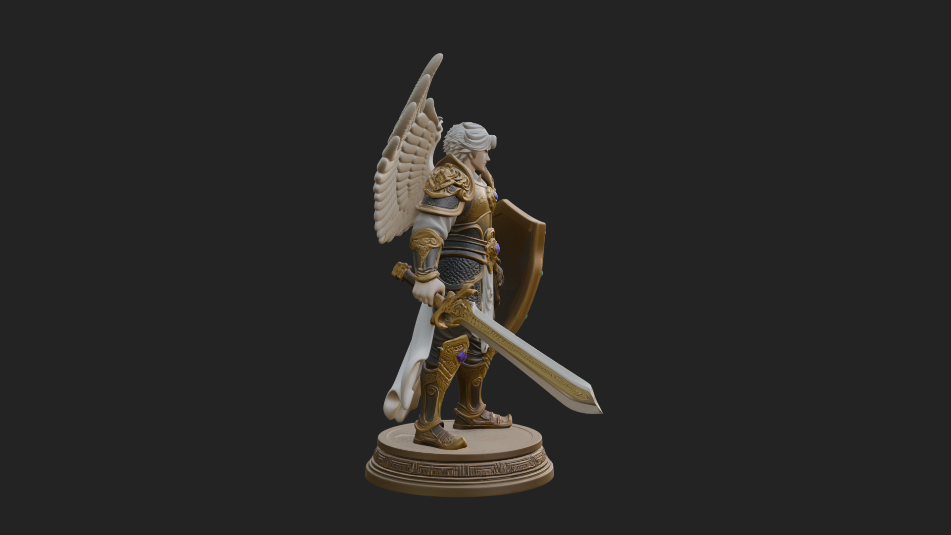 Archangel Michael Warrior Statue Design 37 3D Print Model 3D Model