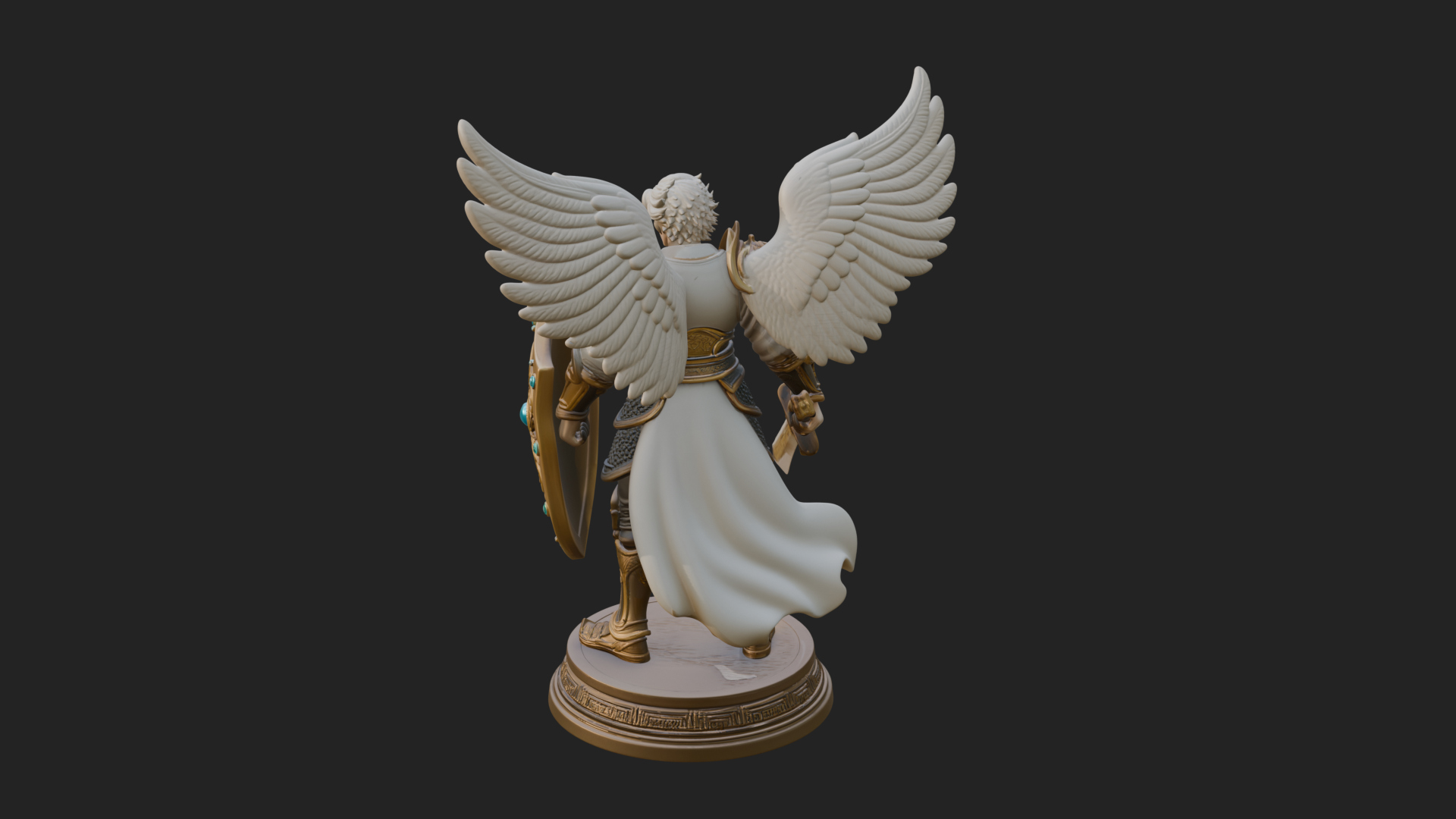 Archangel Michael Warrior Statue Design 37 3D Print Model 3D Model