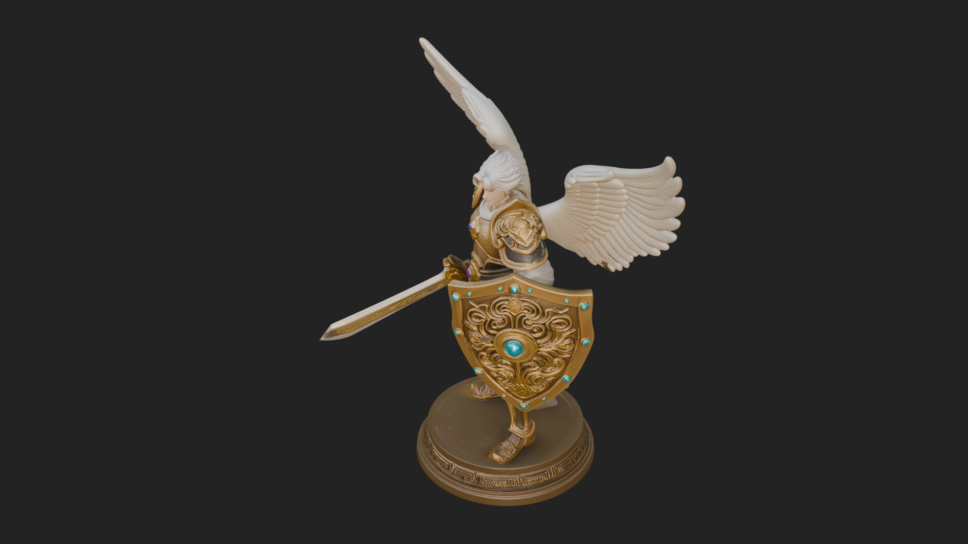 Archangel Michael Warrior Statue Design 37 3D Print Model 3D Model