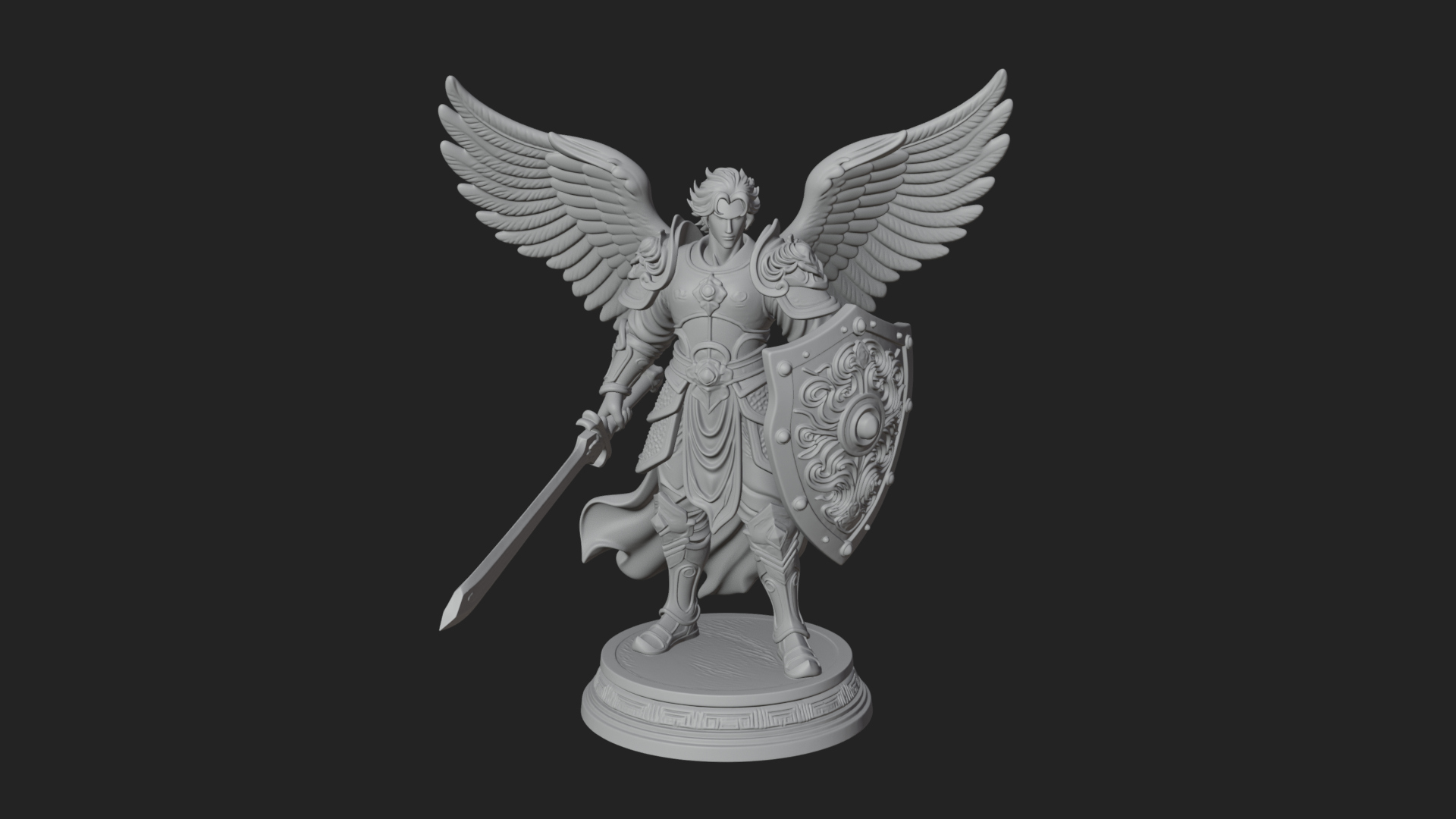Archangel Michael Warrior Statue Design 37 3D Print Model 3D Model