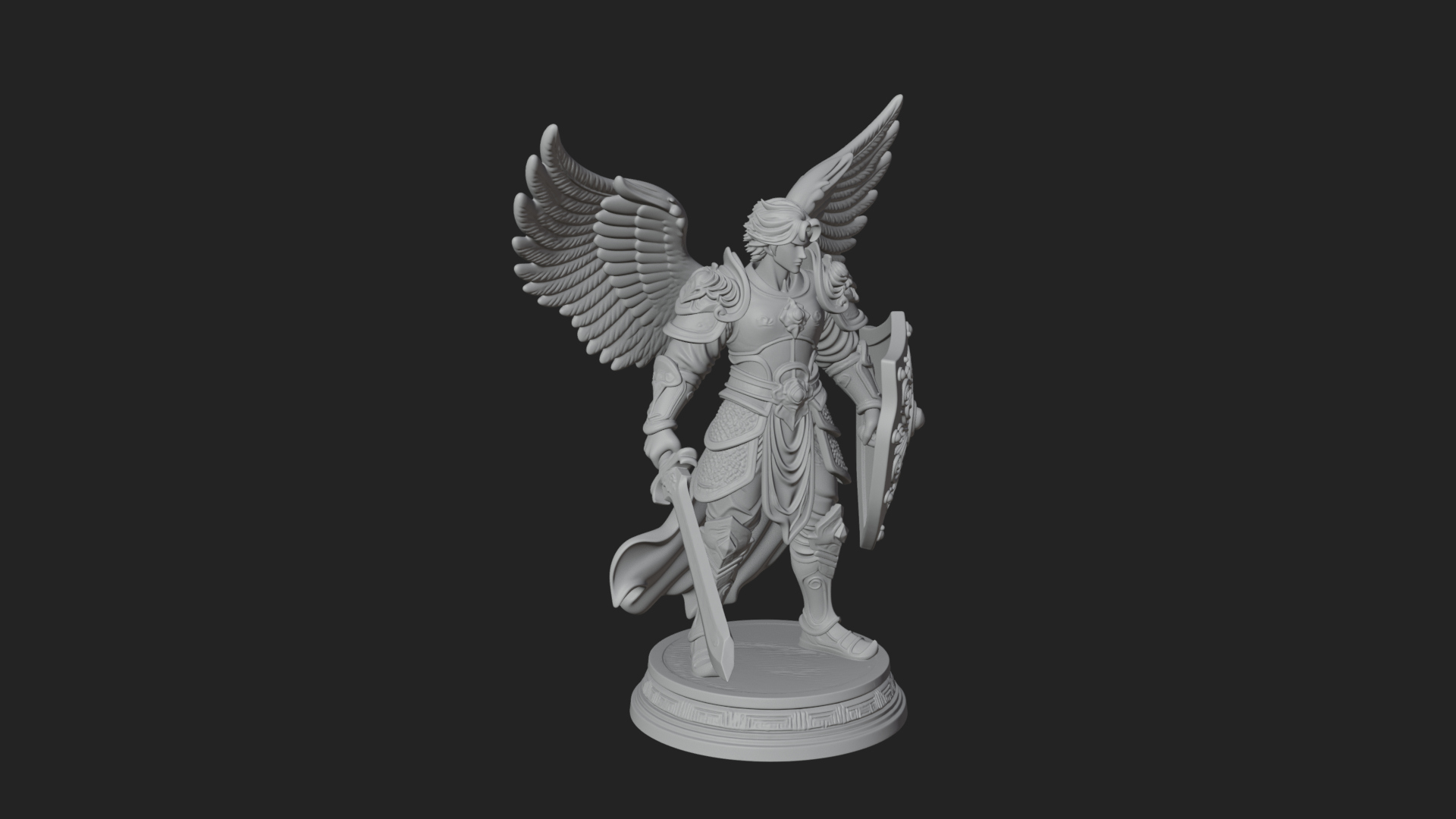 Archangel Michael Warrior Statue Design 37 3D Print Model 3D Model