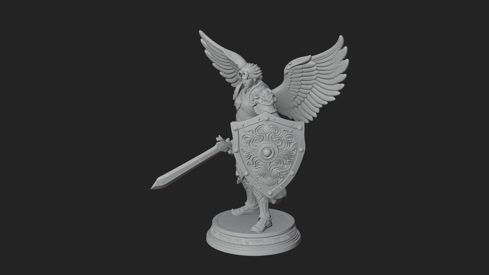 Archangel Michael Warrior Statue Design 37 3D Print Model 3D Model