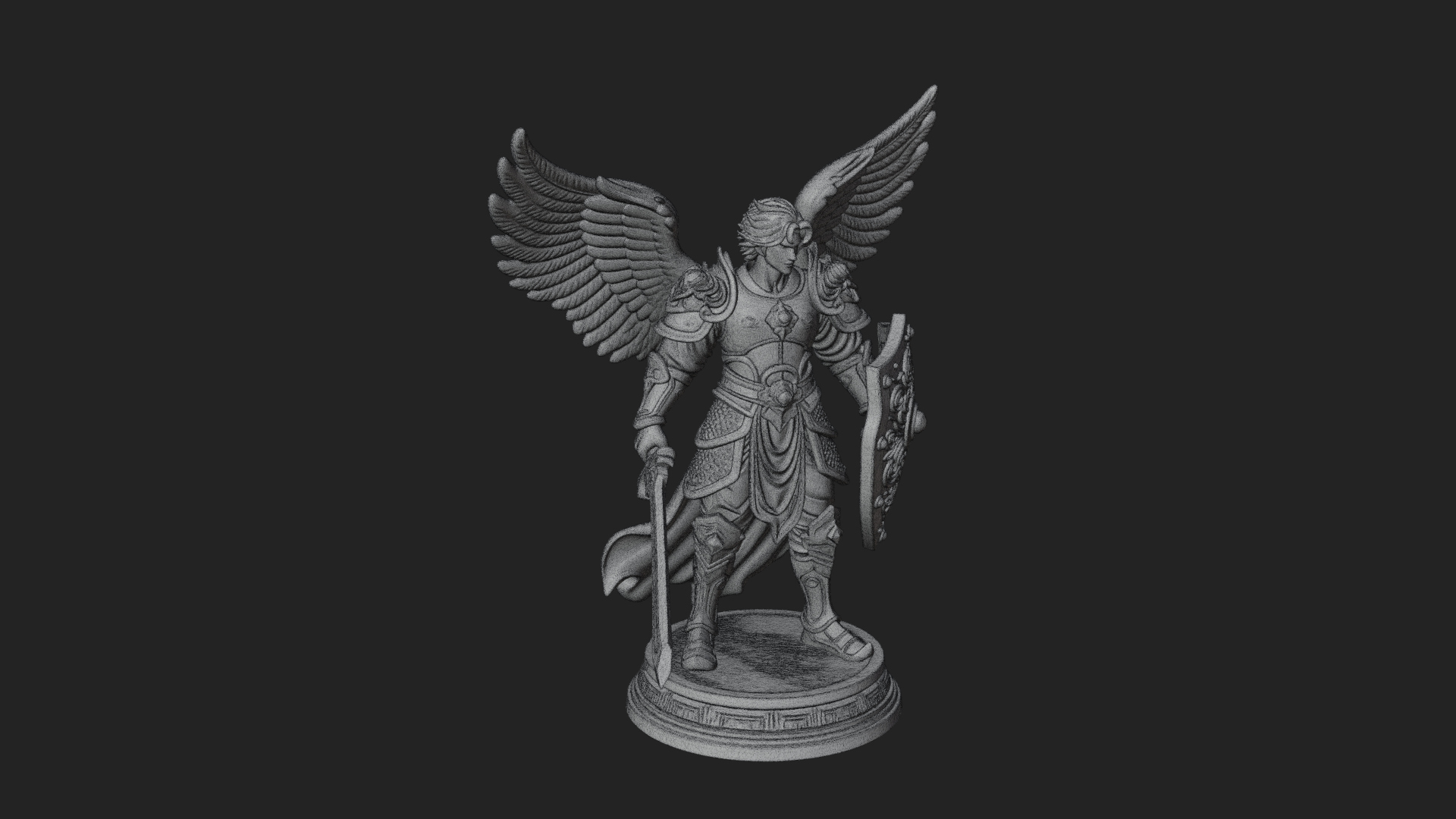 Archangel Michael Warrior Statue Design 37 3D Print Model 3D Model