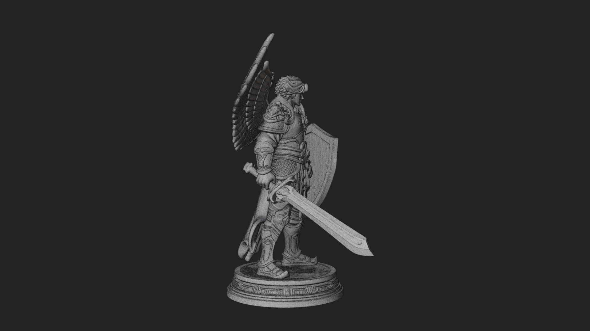 Archangel Michael Warrior Statue Design 37 3D Print Model 3D Model