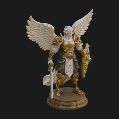 Archangel Michael Warrior Statue Design 37 3D Print Model