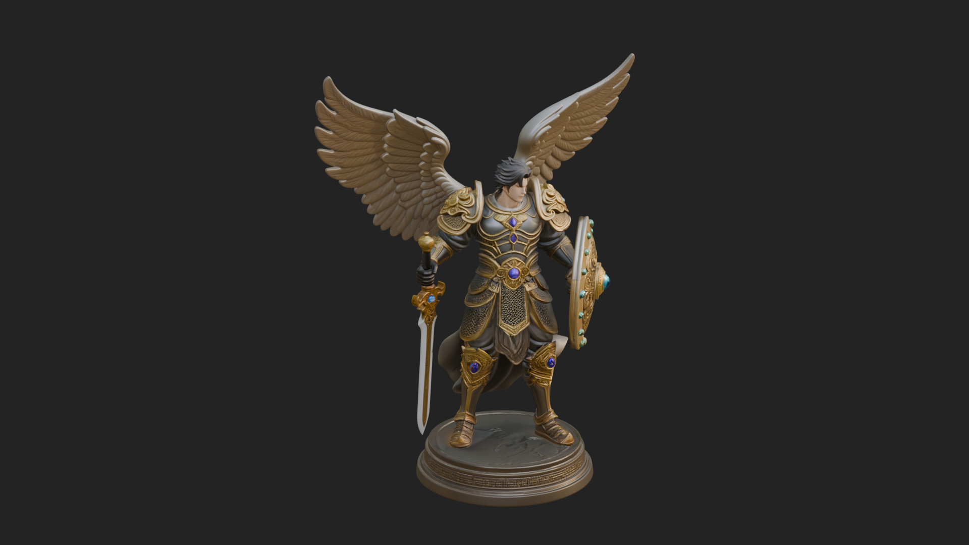 Archangel Michael Warrior Statue Design 38 3D Print Model 3D Model