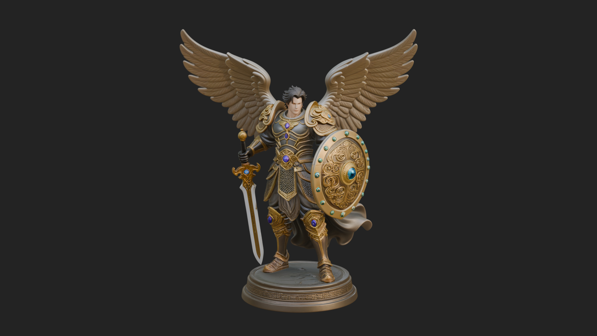 Archangel Michael Warrior Statue Design 38 3D Print Model 3D Model