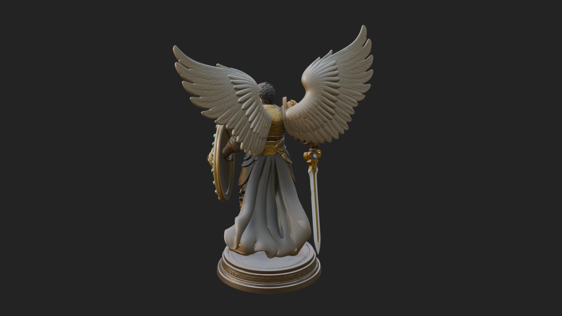 Archangel Michael Warrior Statue Design 38 3D Print Model 3D Model