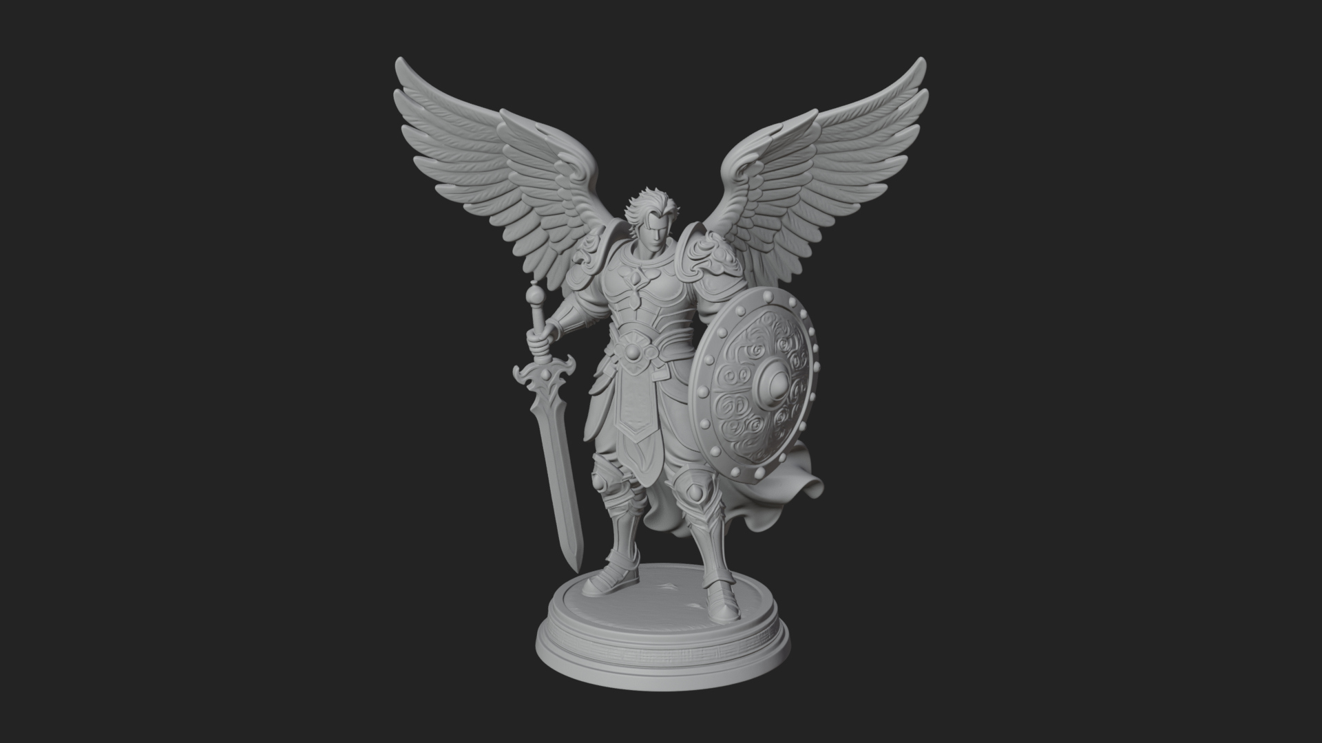 Archangel Michael Warrior Statue Design 38 3D Print Model 3D Model