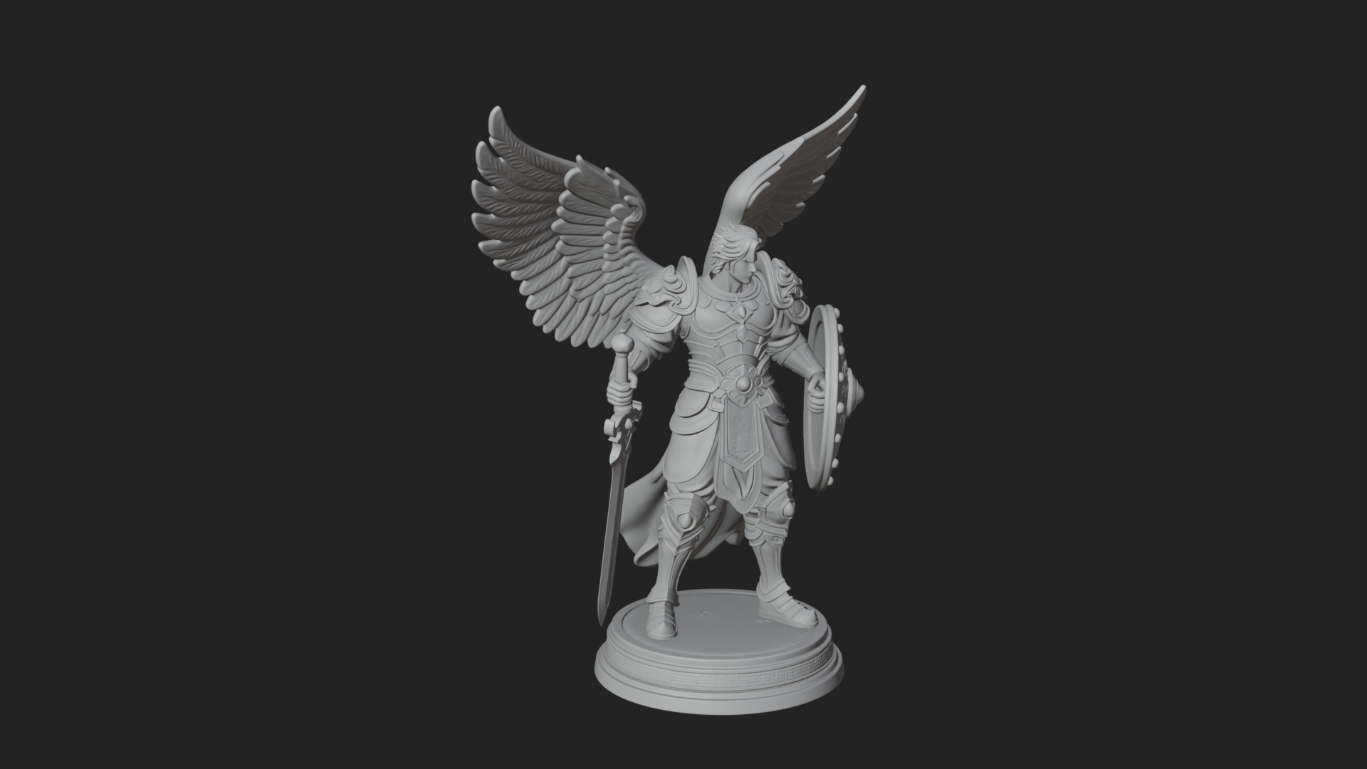 Archangel Michael Warrior Statue Design 38 3D Print Model 3D Model