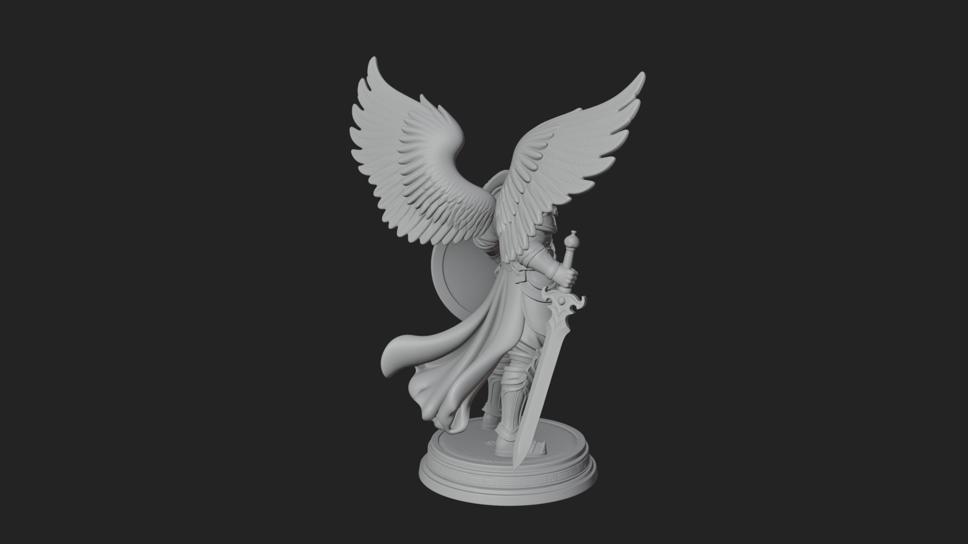 Archangel Michael Warrior Statue Design 38 3D Print Model 3D Model