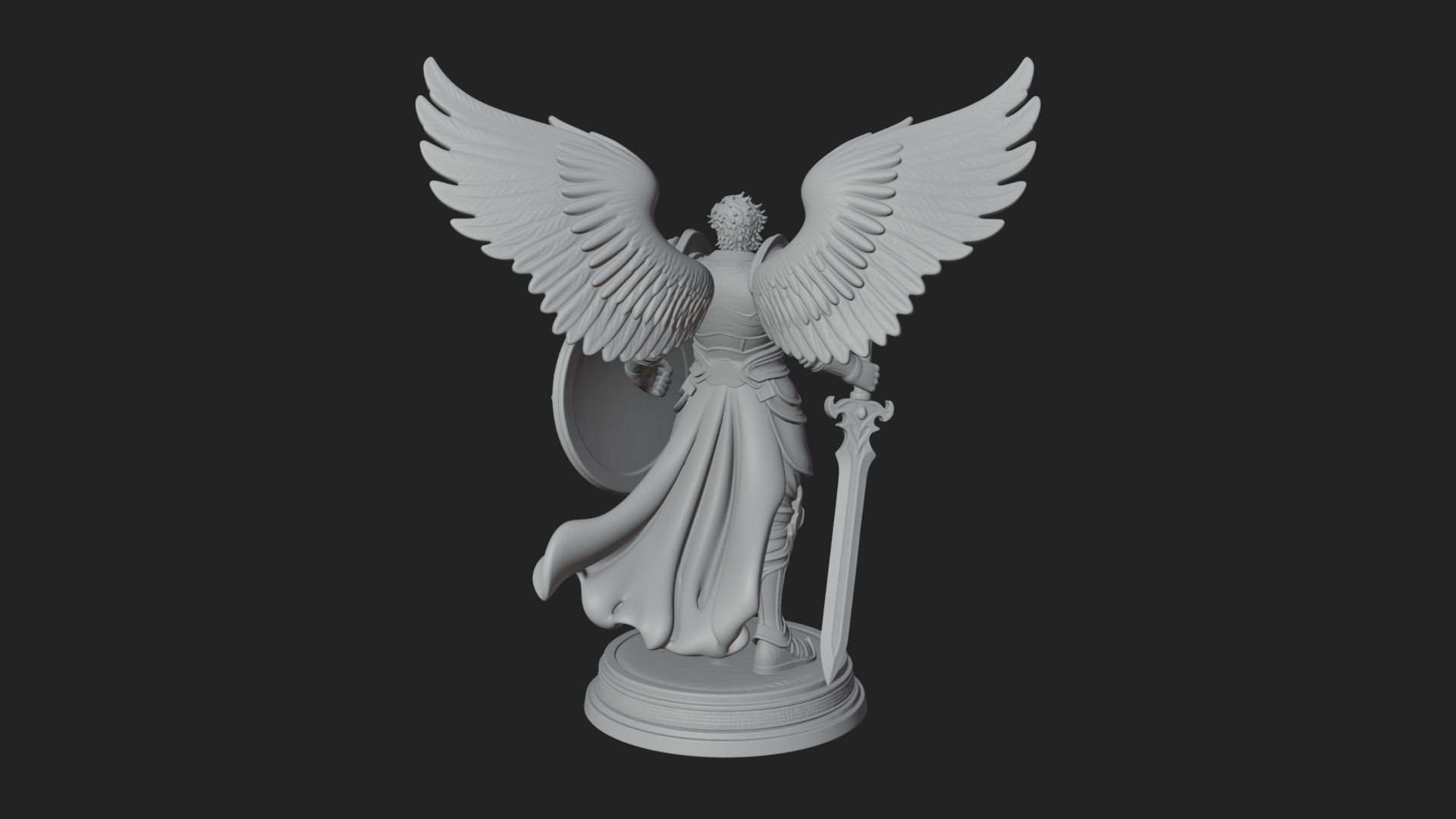 Archangel Michael Warrior Statue Design 38 3D Print Model 3D Model