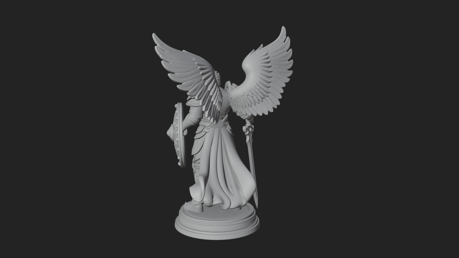Archangel Michael Warrior Statue Design 38 3D Print Model 3D Model