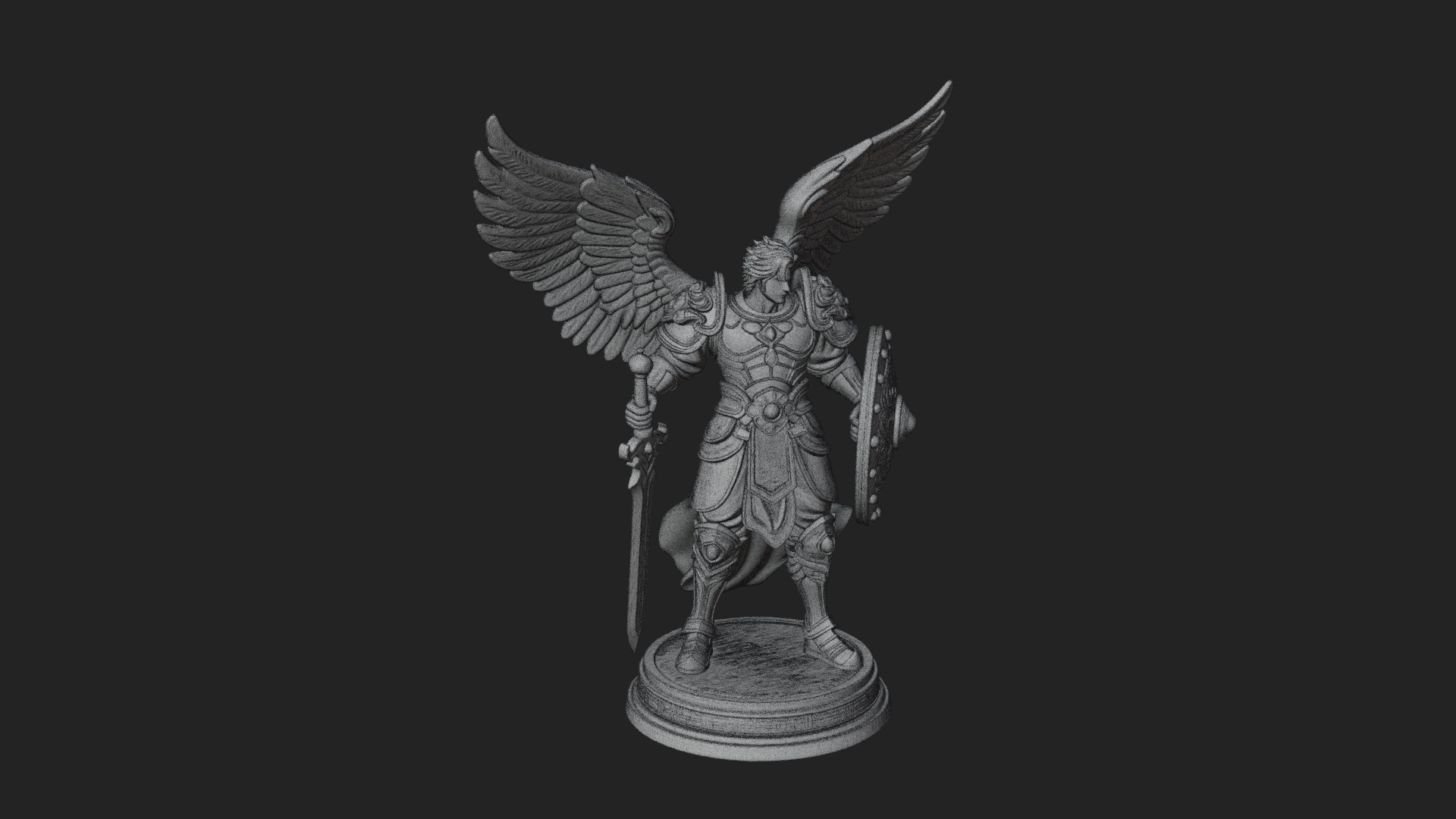 Archangel Michael Warrior Statue Design 38 3D Print Model 3D Model