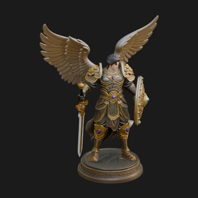 Archangel Michael Warrior Statue Design 38 3D Print Model