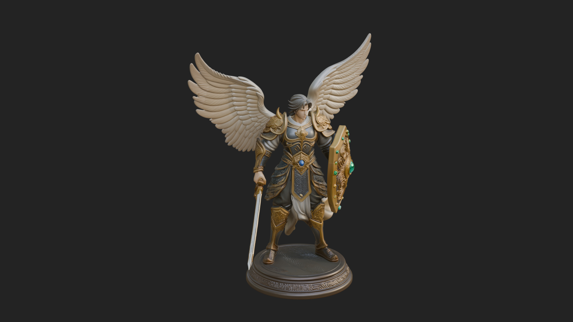 Archangel Michael Warrior Statue Design 39 3D Print Model 3D Model