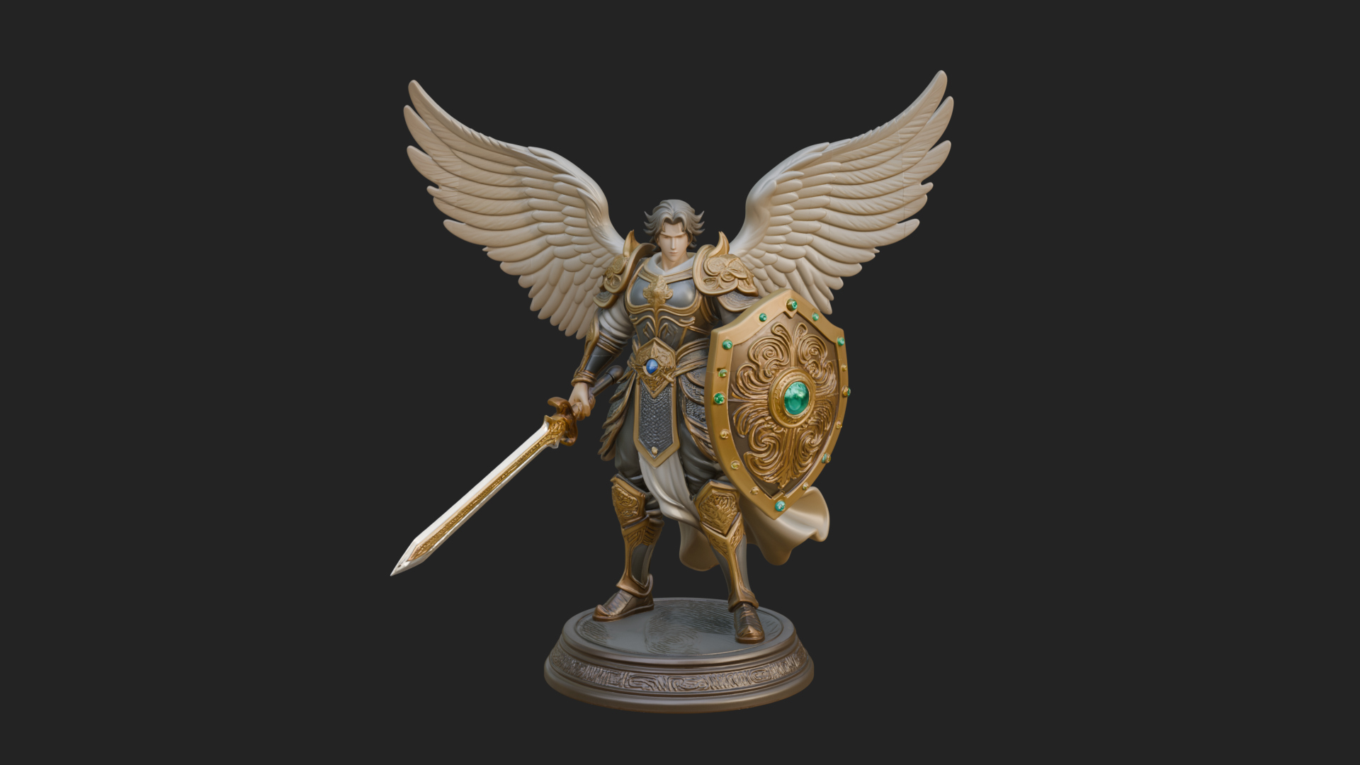 Archangel Michael Warrior Statue Design 39 3D Print Model 3D Model