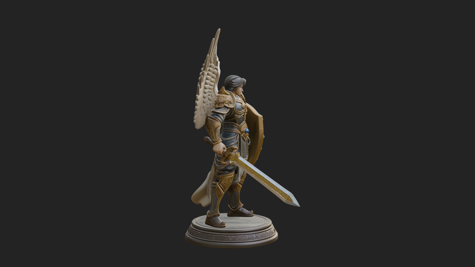 Archangel Michael Warrior Statue Design 39 3D Print Model 3D Model